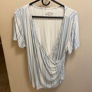 Blue and white Torrid top